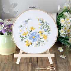 Colorful flowers Embroidery Kit for Beginners Modern, Easy Floral/Floral Art Kit with Hoop, DIY Starter Craft Kit for Adults