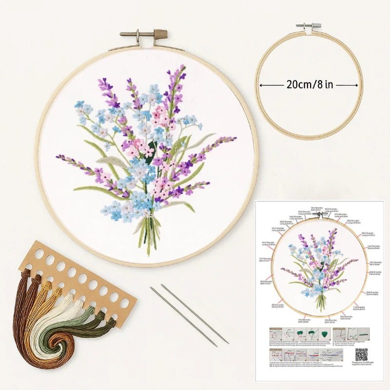 Floral Bouquet Embroidery Kit – Relaxing Hand Stitching Set