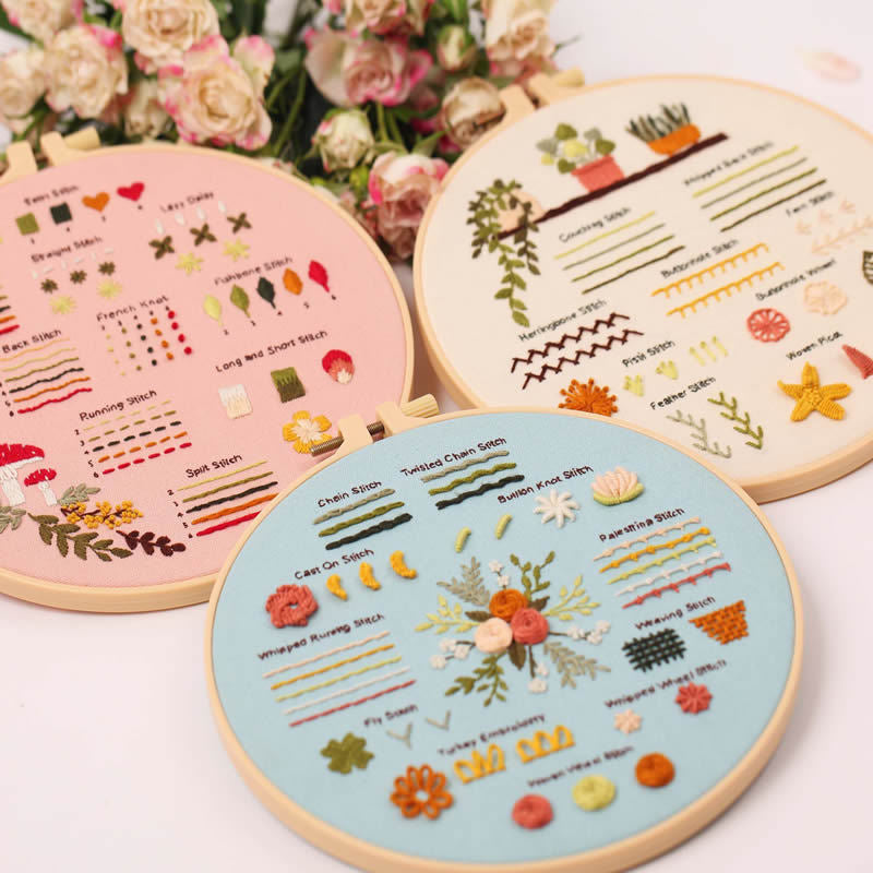 Beginner Embroidery Kit Set of 3 | Beginner Embroidery Kit | Modern Needlepoint Kit Cross Stitch | Hand Embroidery Kit | DIY Craft