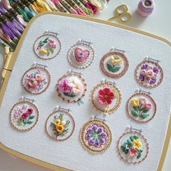 Flowers Embroidery Kit| Modern Embroidery Kit with Pattern | Flowers Embroidery Full Kit with Needlepoint Hoop| DIY Craft Kit