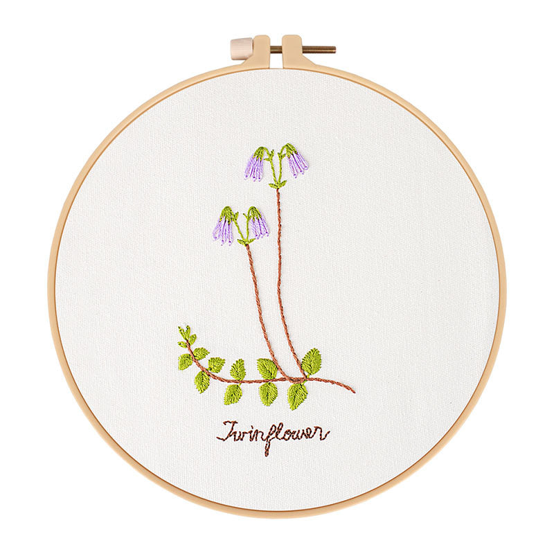 Embroidery kit beginner Oval floral pattern embroidery kit Hand Embroidery Full Kit