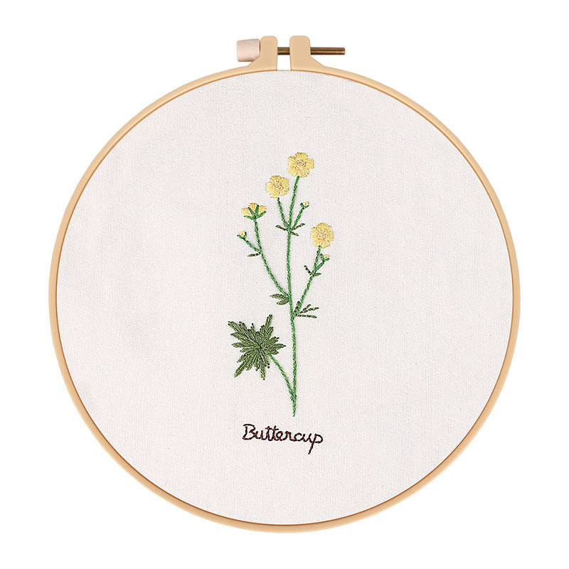 Embroidery kit beginner Oval floral pattern embroidery kit Hand Embroidery Full Kit