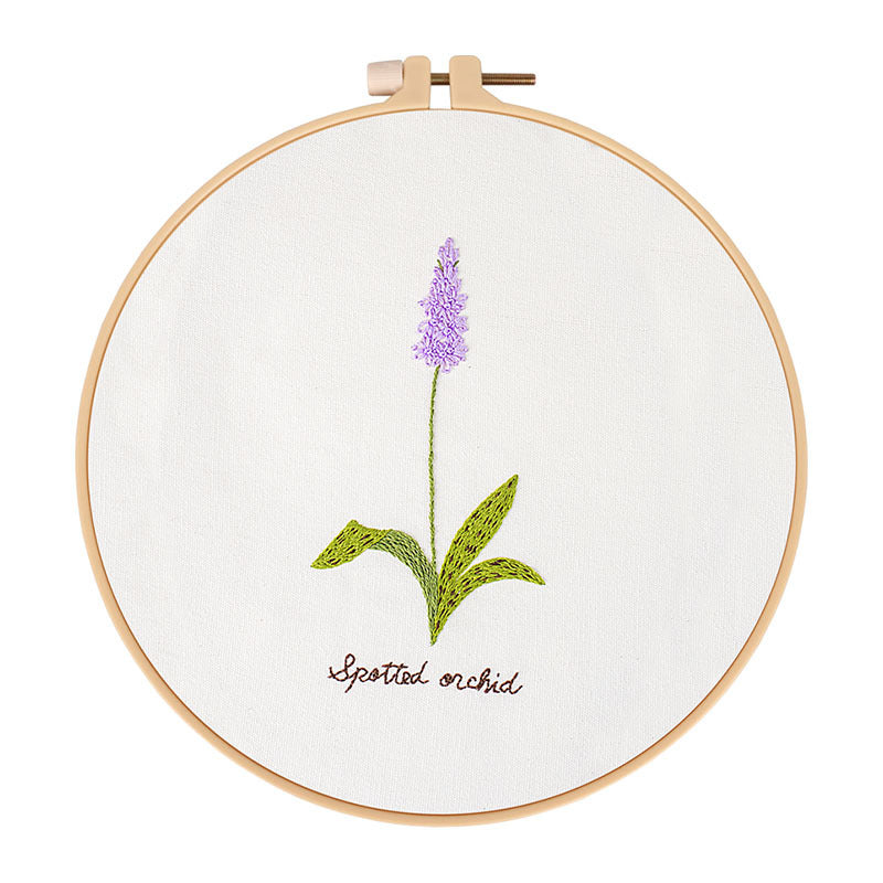 Embroidery kit beginner Oval floral pattern embroidery kit Hand Embroidery Full Kit