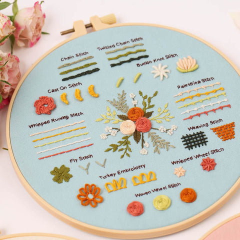 Beginner Embroidery Kit Set of 3 | Beginner Embroidery Kit | Modern Needlepoint Kit Cross Stitch | Hand Embroidery Kit | DIY Craft