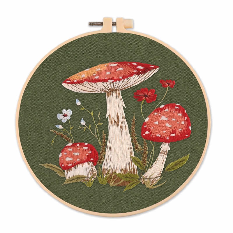 Embroidery Kit Beginner, Mushrooms diy crafts for adults, Embroidery Kits, DIY kits for adults, DIY kits for women, DIY gifts