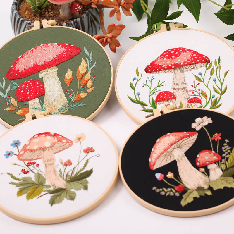 Embroidery Kit Beginner, Mushrooms diy crafts for adults, Embroidery Kits, DIY kits for adults, DIY kits for women, DIY gifts