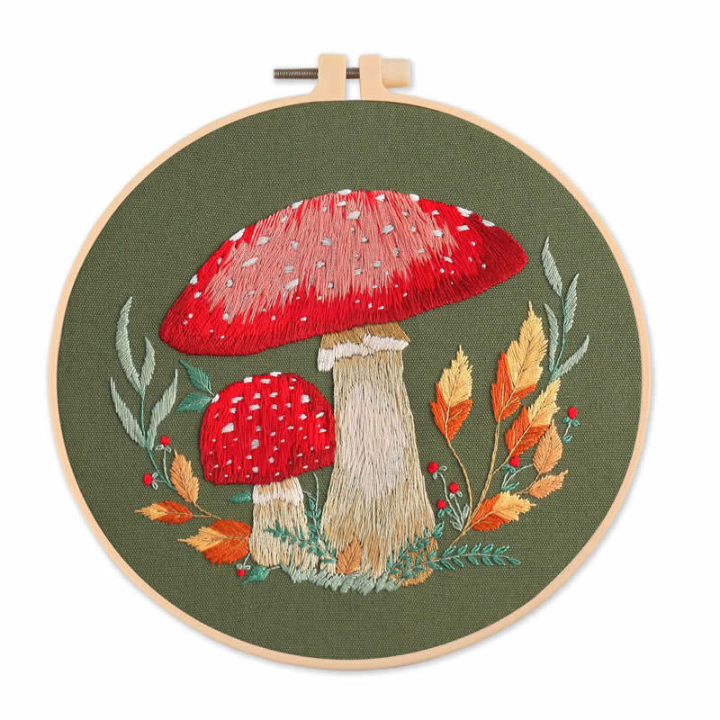 Embroidery Kit Beginner, Mushrooms diy crafts for adults, Embroidery Kits, DIY kits for adults, DIY kits for women, DIY gifts