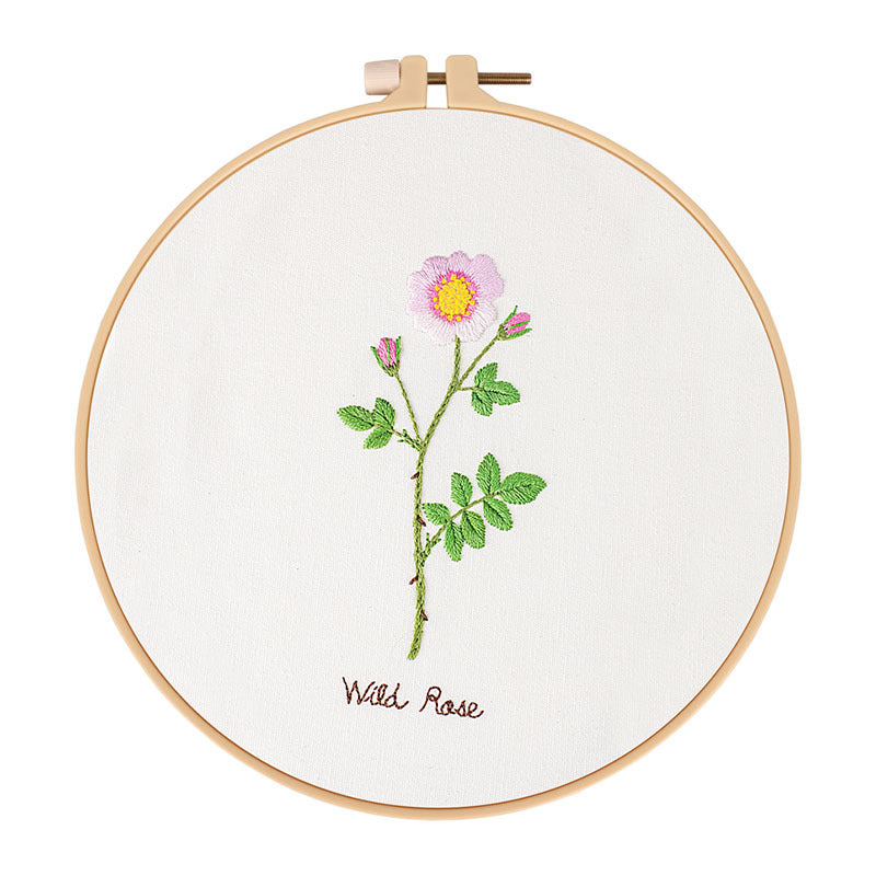 Embroidery kit beginner Oval floral pattern embroidery kit Hand Embroidery Full Kit