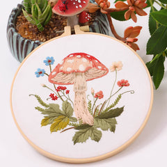 Embroidery Kit Beginner, Mushrooms diy crafts for adults, Embroidery Kits, DIY kits for adults, DIY kits for women, DIY gifts