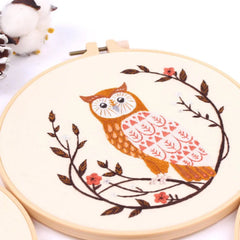 Beginner needlepoint craft kit – animal stitching pattern on fabric