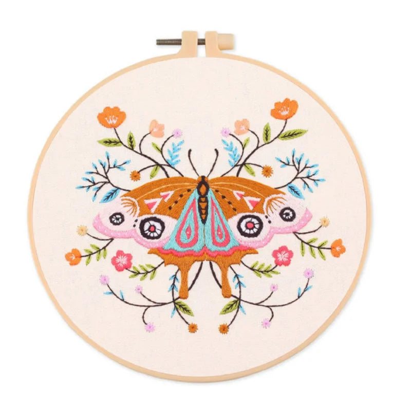 Beginner needlepoint craft kit – animal stitching pattern on fabric