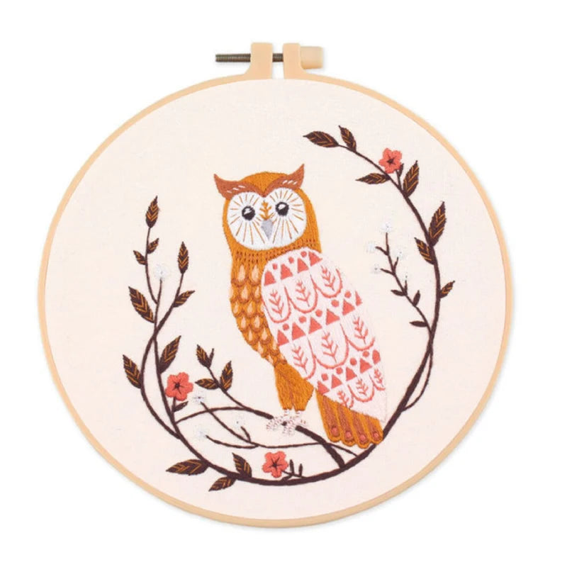 Beginner needlepoint craft kit – animal stitching pattern on fabric