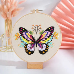 UK embroidery supplies with butterfly pattern