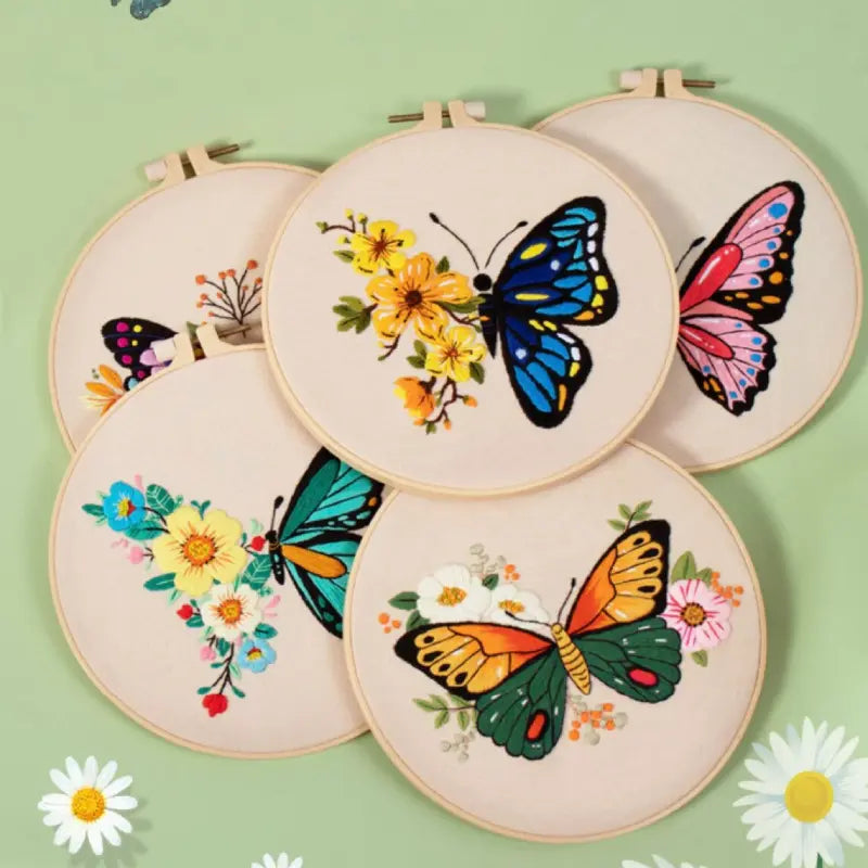 UK embroidery supplies with butterfly pattern