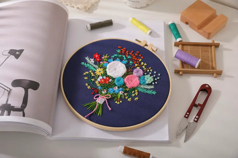 UK-Complete embroidery materials included – threads, hoop and instructions for beginners