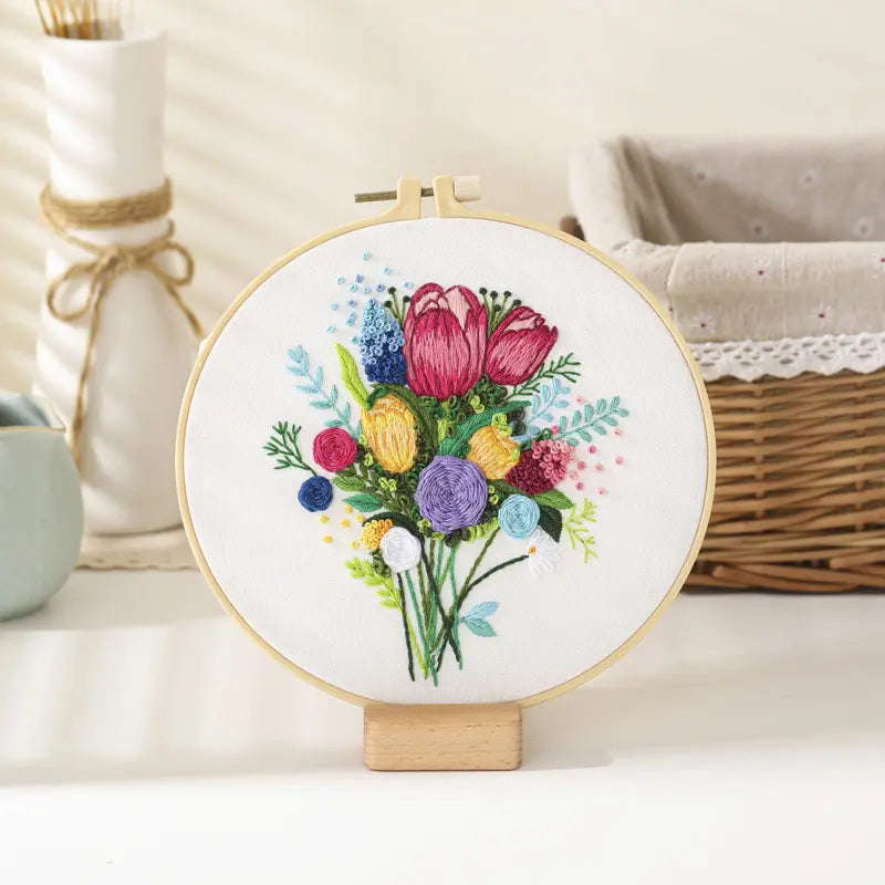 Thoughtful handmade embroidery gift idea for Mum – beginner-friendly modern craft kit-UK