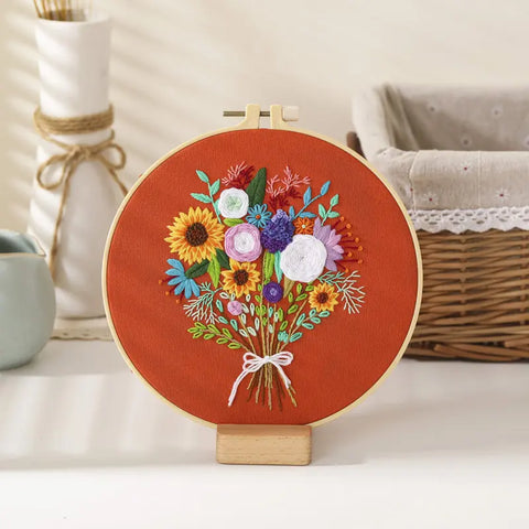 Thoughtful handmade embroidery gift idea for Mum – beginner-friendly modern craft kit-UK
