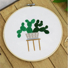 Beginner Embroidery | Modern Embroidery | Flowers Embroidery Full Kit with Needlepoint Hoop| DIY Craft Kit
