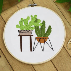 Beginner Embroidery | Modern Embroidery | Flowers Embroidery Full Kit with Needlepoint Hoop| DIY Craft Kit