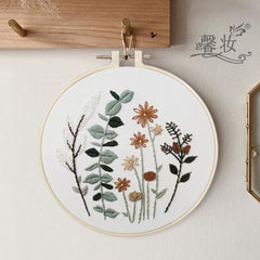 Embroidery Kit Beginner flower diy| embroidery kit modern plants | cross stitch Kit Embroidery gift | diy Kit adult kids | Gift for Mom/Her