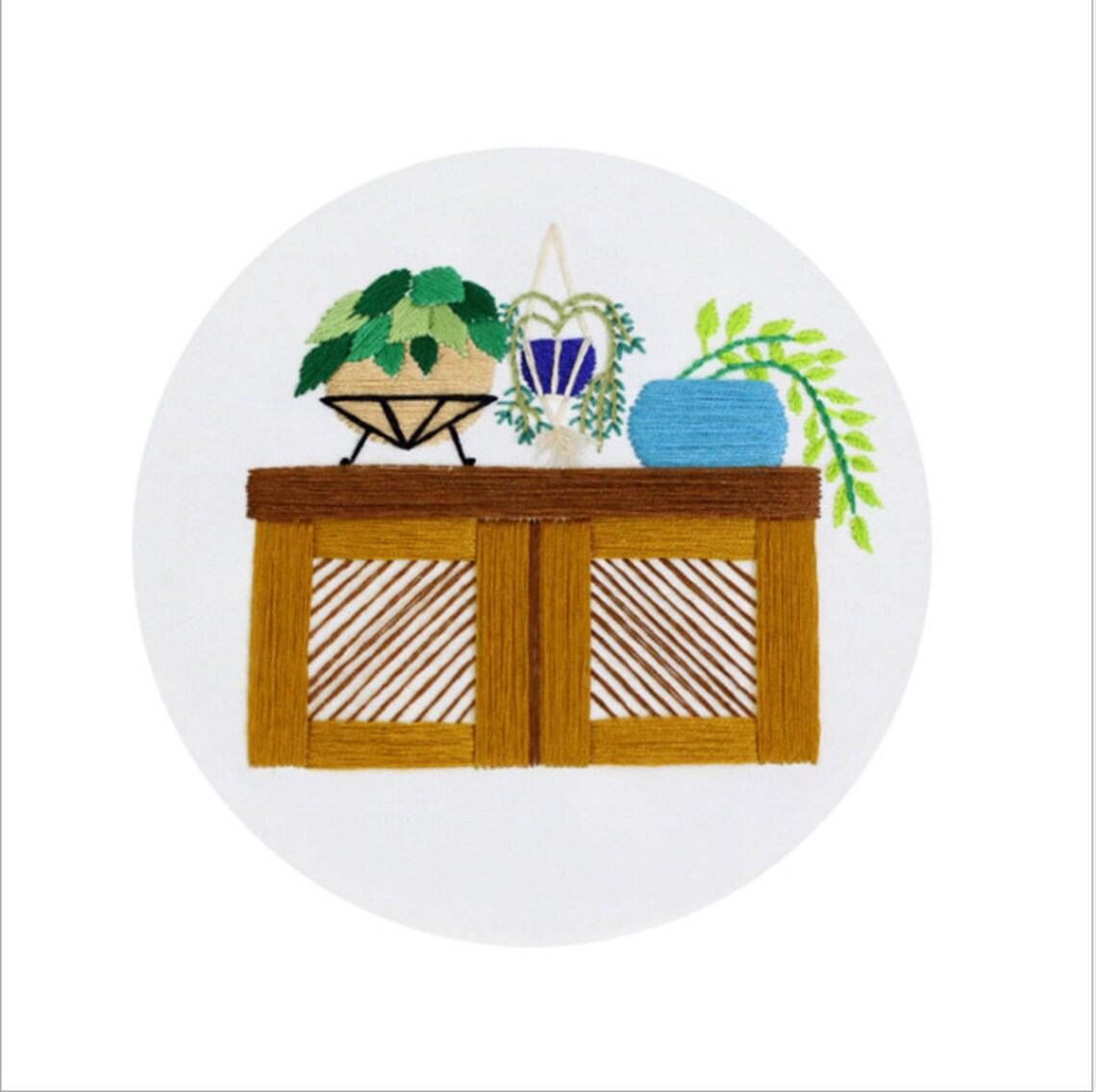 Beginner Embroidery | Modern Embroidery | Flowers Embroidery Full Kit with Needlepoint Hoop| DIY Craft Kit