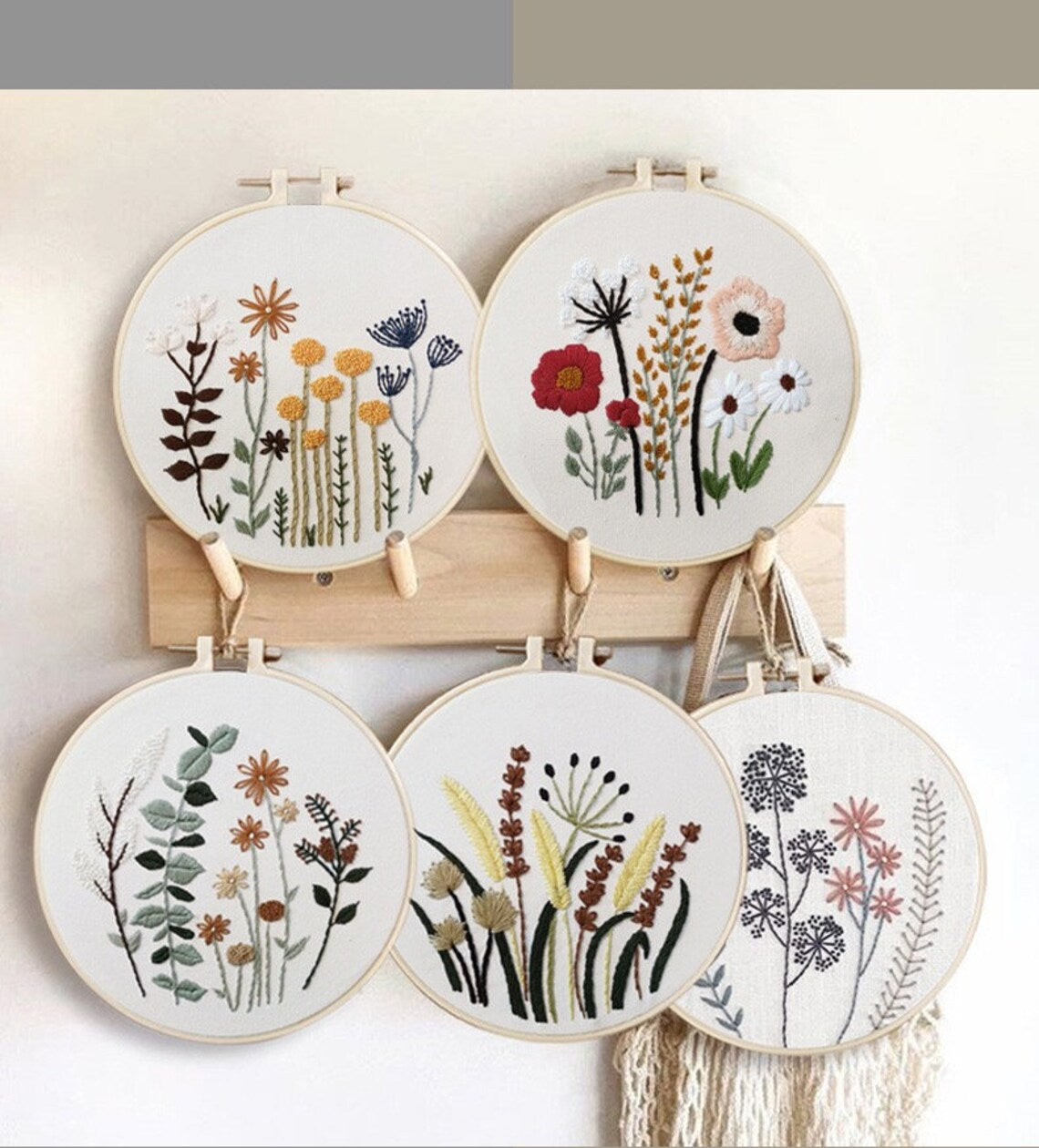 Embroidery Kit Beginner flower diy| embroidery kit modern plants | cross stitch Kit Embroidery gift | diy Kit adult kids | Gift for Mom/Her