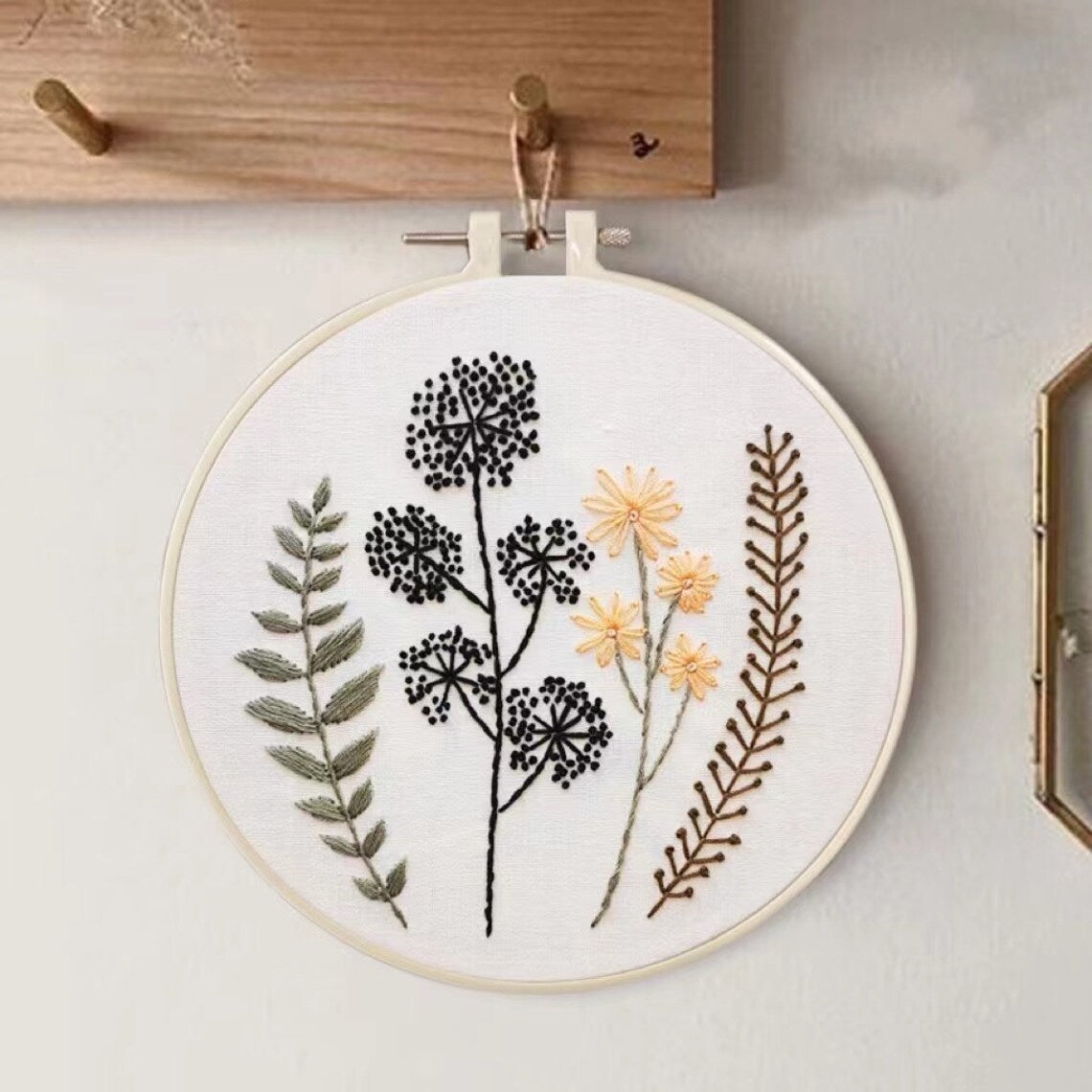 Embroidery Kit Beginner flower diy| embroidery kit modern plants | cross stitch Kit Embroidery gift | diy Kit adult kids | Gift for Mom/Her