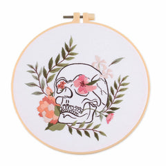 Modern Crewel Easy Embroidery Kit with Pattern| Embroidery Hoop Plants | Full Embroidery DIY KIT | Skeleton