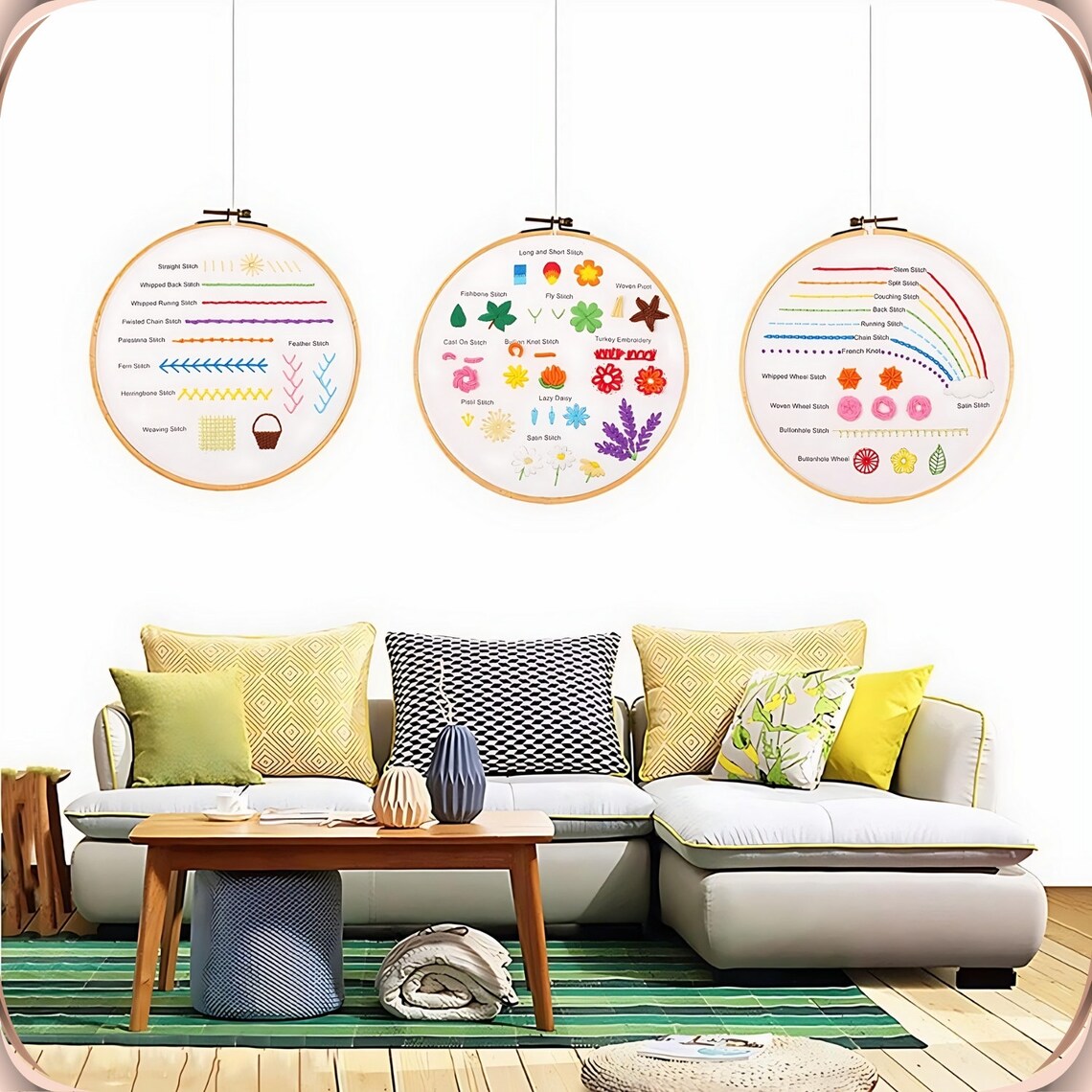 3 Set Beginner Embroidery Kit