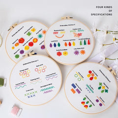 Beginner Embroidery Kit Set of 4, Beginner Embroidery kit, Modern embroidery kit cross stitch, Hand Embroidery Kit, Needlepoint, DIY Craft