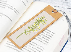 Bookmark Set Of Five DIY Needlepoint Hoop Hand embroidered Bookmark flower Gift for readers bookmark Beginner Embroidery Kit