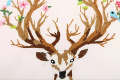 DIY Craft Kit Floral Antlers | Modern Embroidery Kit with Pattern | Christmas Gift Decoration Embroidery Full Kit