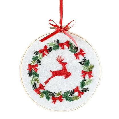Embroidery Kit for Beginners, DIY Hand Embroidery Full Kit Needlepoint, DIY Craft, Cross Stitch Set, Handmade Christmas Gift