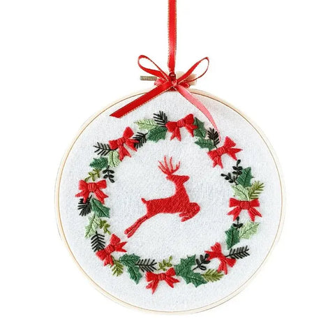 Embroidery Kit for Beginners, DIY Hand Embroidery Full Kit Needlepoint, DIY Craft, Cross Stitch Set, Handmade Christmas Gift