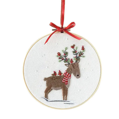 Embroidery Kit for Beginners, DIY Hand Embroidery Full Kit Needlepoint, DIY Craft, Cross Stitch Set, Handmade Christmas Gift